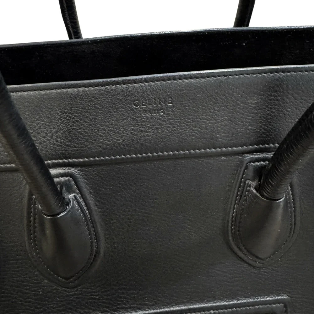 Celine Phantom Luggage Tote Black Leather Large Handbag - Picture 2 of 4